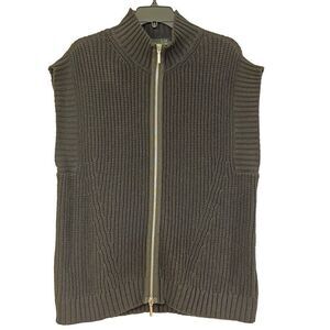 Liv By Habitat Drop Shoulder Knit Ribbed Zip Sweater Vest Small